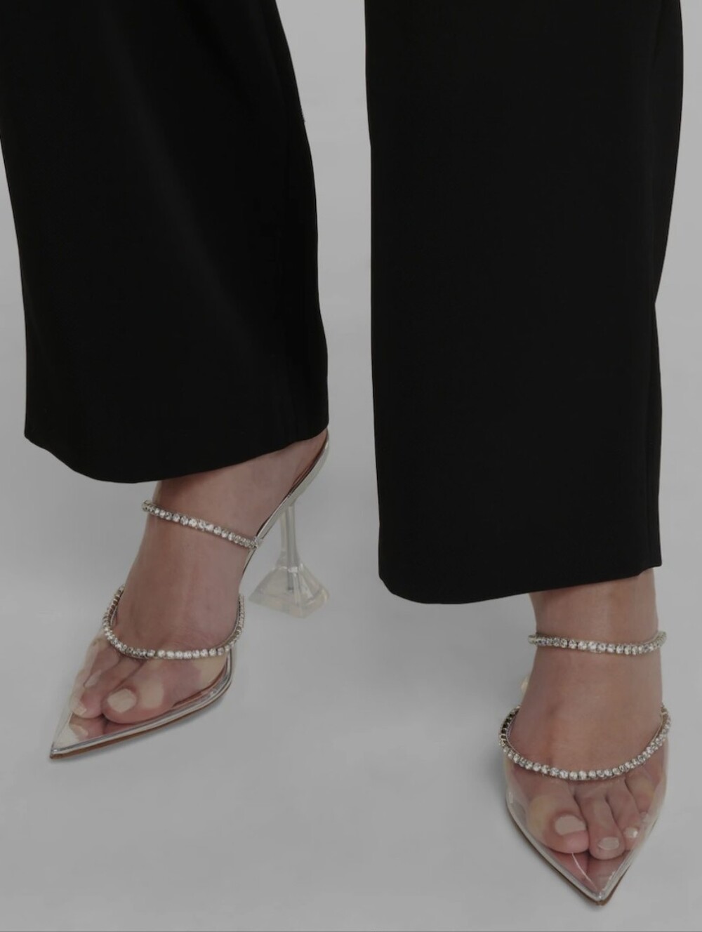 #181 Amina Muaddi Gilda embellished PVC mules